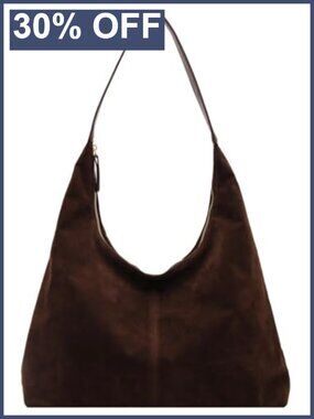 Faux Suede Slouchy Shoulder Bag Hobo Tote for Work Travel